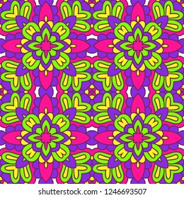 Multicolor Seamless abstract festive vivid tile pattern vector decoration