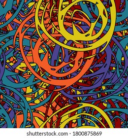 Multi-color seamless background. Color template for printing on fabric, paper. Abstract art texture made of vector elements