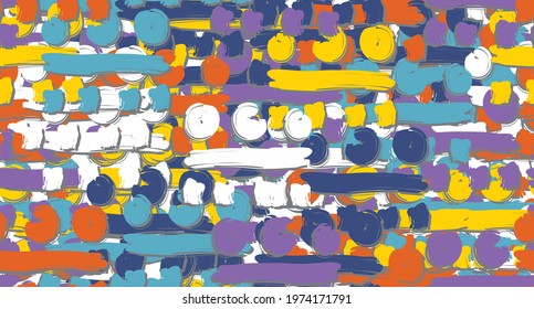 Multi-color seamless background. Duplicate the color texture. Abstract elements randomly arranged
