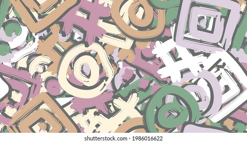 Multi-color seamless background. Duplicate the color texture. Abstract elements randomly arranged