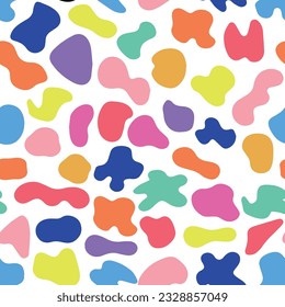 patrón infantil multicolor sin fisuras, patrón colorido y sin fisuras. Fondo artístico creativo de estilo abstracto para niños. Diseño de textura de moda con formas básicas. Sencillo conjunto de papel tapiz infantil.