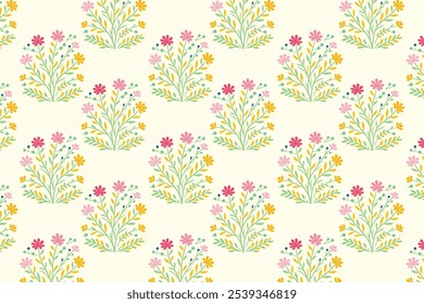 multicolor seamless floral pattern with abstract botanical flowers and lush green leaves perfect for fashion fabrics digital printing and unique design applications