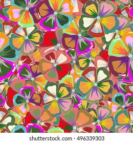 Multicolor seamless floral pattern can be used for wallpaper, website background, wrapping paper. Leaf natural multicolored pattern. Summer design. Vector Flower concept.