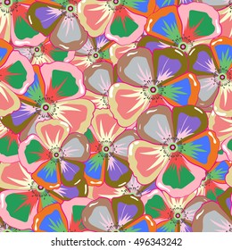 Multicolor seamless floral pattern can be used for wallpaper, website background, wrapping paper. Leaf natural multicolored pattern. Summer design. Vector Flower concept.