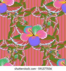 Multicolor seamless flower pattern. Seamless floral pattern. Vector abstract floral background.