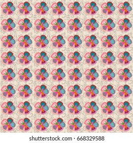 Multicolor seamless flower pattern. Seamless floral pattern. Vector abstract floral background.