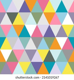 Multicolor seamless geometric patter with triangles. Vector.