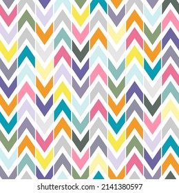 Multicolor seamless geometric pattern with zigzag. Vector.
