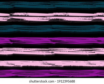 Multicolor seamless horizontal striped pattern. Ethnic background. Rainbow color texture for backdrop. Retro style. Summer pattern for kids.