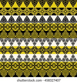 Multicolor seamless pattern. Boho style strips. tribal texture, ethnic ornament