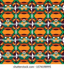 Multicolor seamless pattern with ethnic motifs. Vector illustration