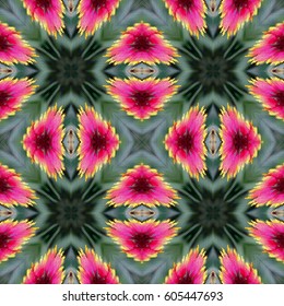 Multicolor seamless texture. Mosaic symmetric background. Abstract unusual vector pattern.