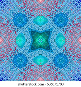 Multicolor seamless texture. Mosaic symmetric background. Abstract unusual vector pattern.