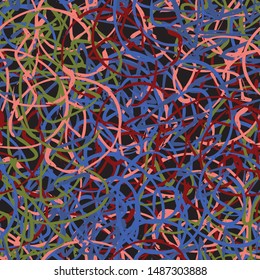 Multi-color seamless vector background. Abstract colored texture from brush strokes and dabs of paint. Grunge pattern for printing on fabric, business cards, posters, labels