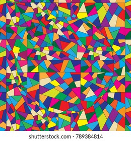 multicolor seamless vector mosaic pattern with a circle. retro vintage abstract art print. memphis style design. Wallpaper, cloth design, fabric, paper, textile
