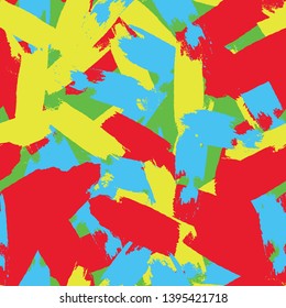 Multi-color seamless vector pattern. Abstract texture for printing on fabric. Bright fantastic design