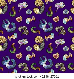Multicolor seamless vector pattern with twisted figures