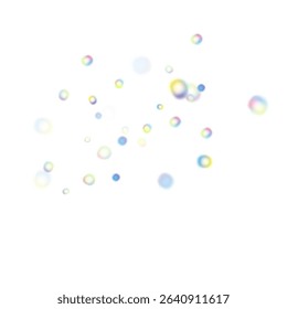 Multicolor Shiny Bubbles with Transparent Effect and Rainbow Tint for Airy, Dreamy, or Playful Visual Design