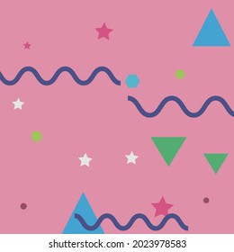 Multicolor Simple Yellow Modern Art Pattern. Colorful Red Grey Modern Hipster Style Background. Orange Purple Green Vector Illustration. Blue Violet Pink Digital Geometrical Art Illustration.
