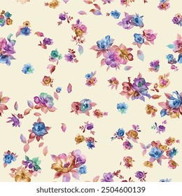 multi-color small flower boho pattern illustration