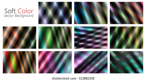 Multicolor soft glowing background collection. Vector illustration EPS10