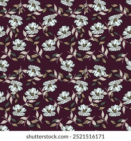 multicolor a solid abstract simple many kind of hibiscus flower with green leaves, all over vector design with dark background illustration digital image for textile or wrapping paper print
