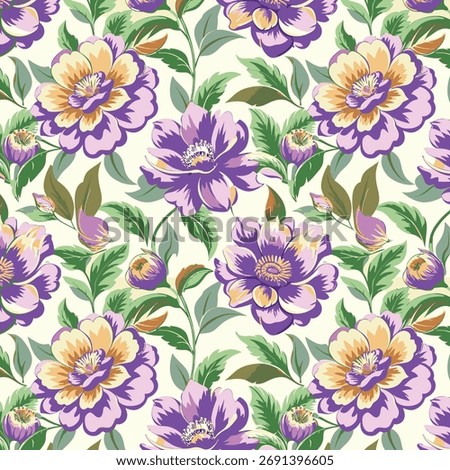 multicolor solid abstract small and big chamomile flower design, illustration digital vector image for textile or wrapping paper printing factory