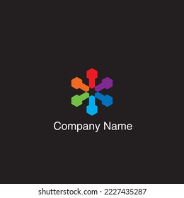 Signo de logotipo de chispa multicolor. Trabajo de iluminación de vectores