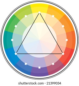 Multicolor spectral circle from 12 segments and its triangle scheme. (So called The Höthe's circle)