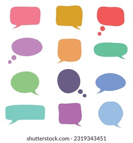 Multicolor Speech Bubbles Icon Vector Design.