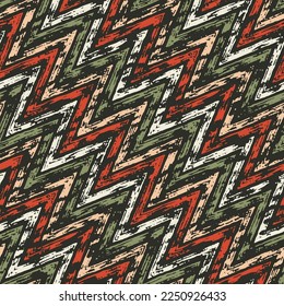 Multicolor Splattered Textured Zigzag Pattern