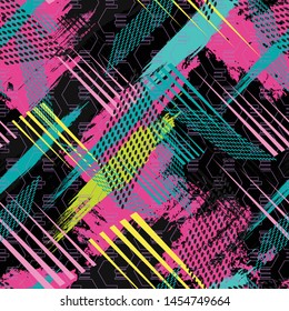 Multi-color Sports textile modern seamless pattern wallpaper background. Vector bright print for fabric or wallpaper. Camouflage Sport. T-shirt and apparels print graphic vector. Urban Camouflage.