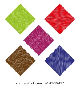 Multicolor square shapes. Colorful rhombus pattern. Abstract geometry composition. Vector tile group.