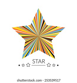 Multicolor star concept. Can be used as logo. 
