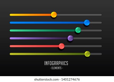 multicolor steps slider concept infograph