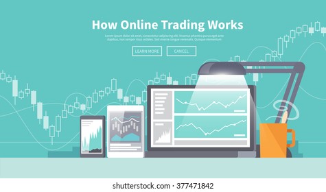 Multicolor Stock Exchange Trading Set Of Web Banner. Equity Market. World Economy Major Trends. Modern Flat Design. Forex.