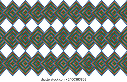 Multicolor strip diamond seamless repeat pattern, design for fabric print, vintage wrap paper print