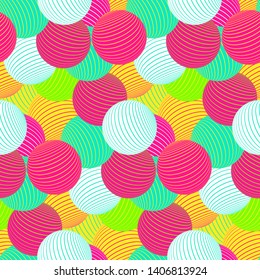 multicolor striped balls floating seamless pattern
