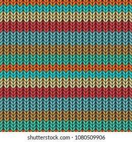 multicolor striped knitted seamless pattern. vector illustration - eps 8