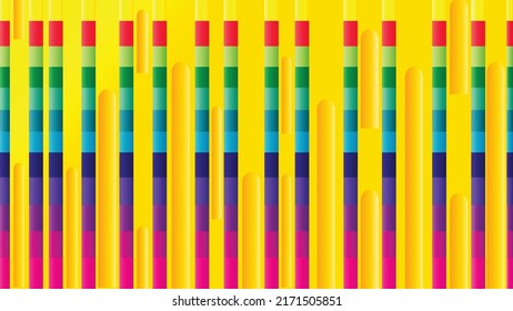 Multicolor Stripes Premium Vector With Bright Yellow Gradient Background