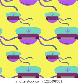 Multicolor summer seamless seaman cap pattern.