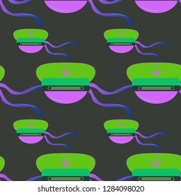 Multicolor summer seamless seaman hat pattern.