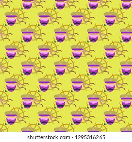 Multicolor summer seamless steering wheel seaman pattern.