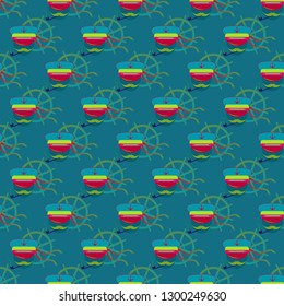 Multicolor summer seamless steering wheel seaman pattern.