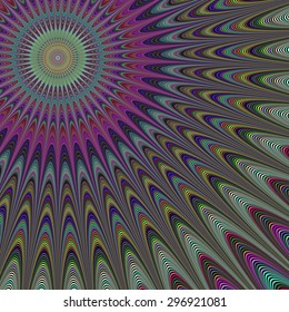 Multicolor sun fractal design background