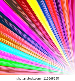 Multicolor Sunbeams grunge background. A vintage poster.