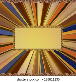 Multicolor Sunbeams grunge background/ A vintage poster