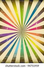 multicolor sunbeams poster. A vintage poster for you.