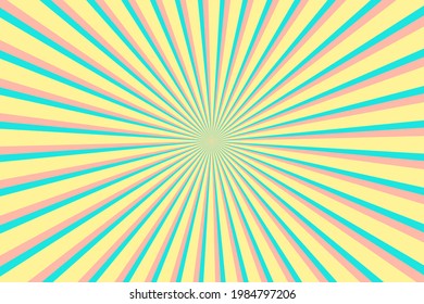 Multicolor Sunburst Pattern Background. Ray star burst backdrop. Rays Radial geometric Vector Illustration