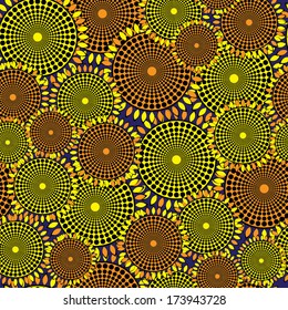 multicolor sunflower seamless pattern